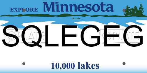 SQLEGEG Minnesota License Plate
