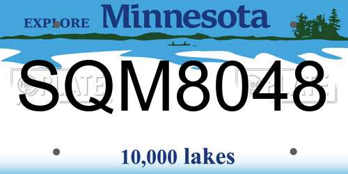 SQM8048 Minnesota License Plate