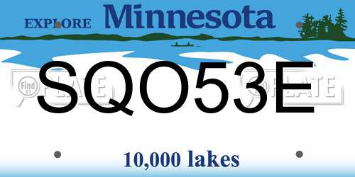 SQO53E Minnesota License Plate