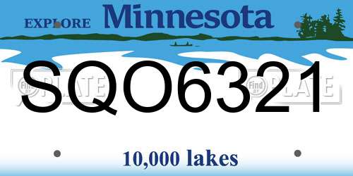 SQO6321 Minnesota License Plate
