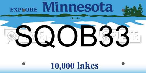 SQOB33 Minnesota License Plate
