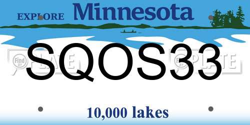 SQOS33 Minnesota License Plate