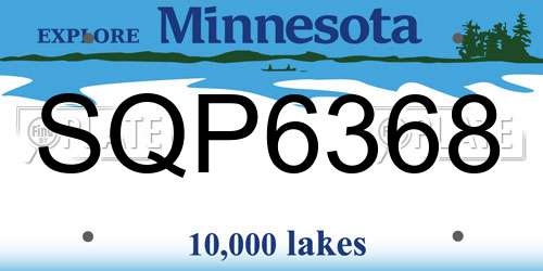 SQP6368 Minnesota License Plate
