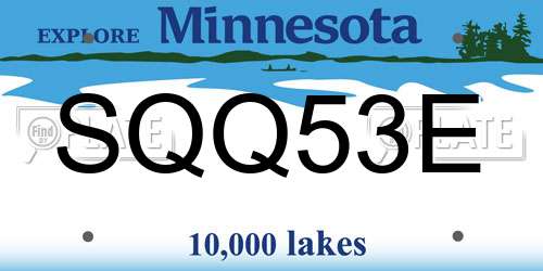 SQQ53E Minnesota License Plate