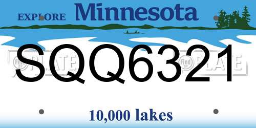 SQQ6321 Minnesota License Plate
