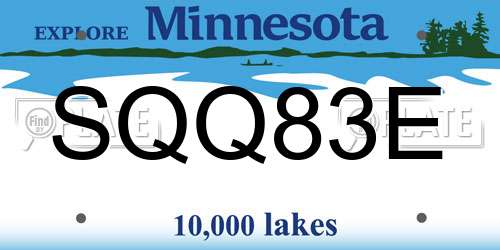 SQQ83E Minnesota License Plate