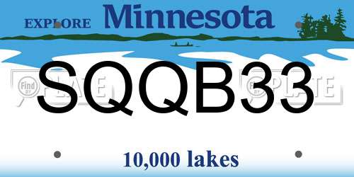 SQQB33 Minnesota License Plate