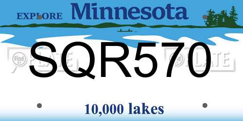 SQR570 Minnesota License Plate