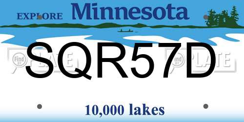 SQR57D Minnesota License Plate