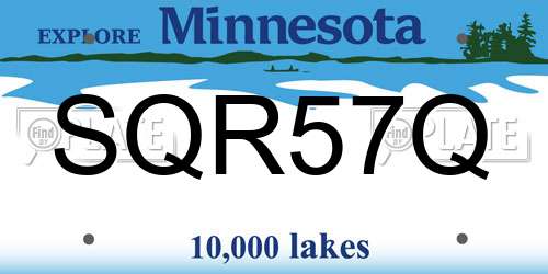 SQR57Q Minnesota License Plate