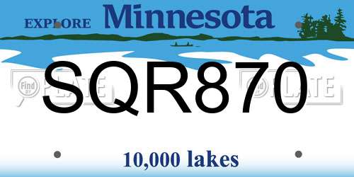 SQR870 Minnesota License Plate