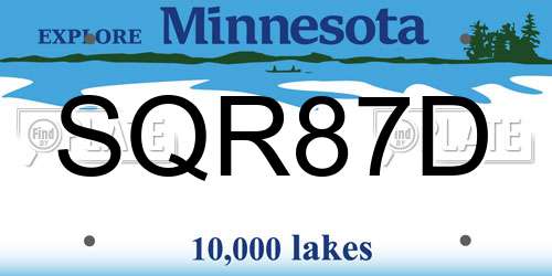 SQR87D Minnesota License Plate