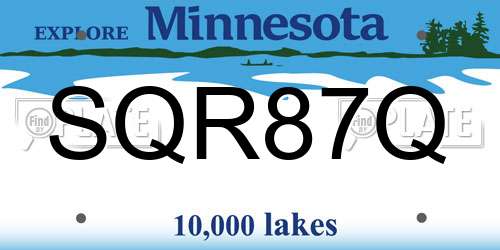 SQR87Q Minnesota License Plate