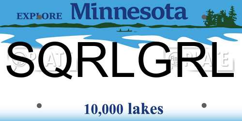 SQRLGRL Minnesota License Plate