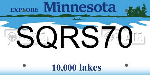 SQRS70 Minnesota License Plate