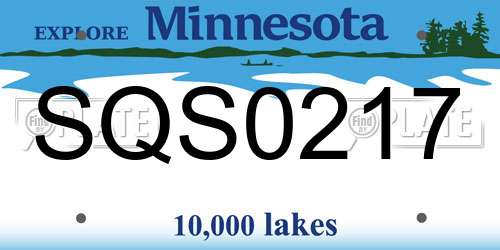 SQS0217 Minnesota License Plate