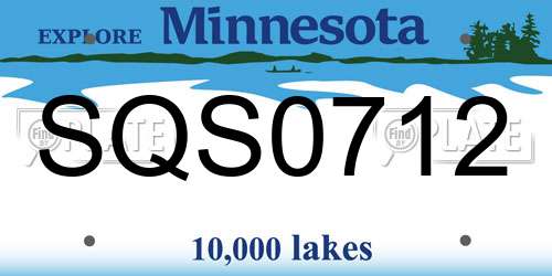 SQS0712 Minnesota License Plate