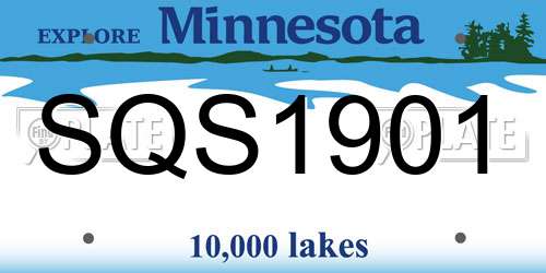 SQS1901 Minnesota License Plate