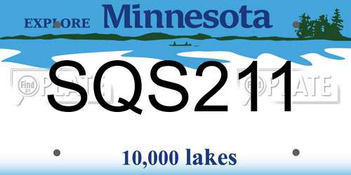 SQS211 Minnesota License Plate