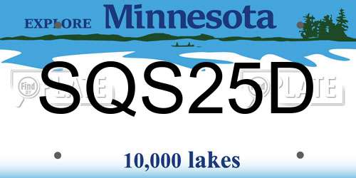 SQS25D Minnesota License Plate