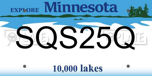 SQS25Q Minnesota License Plate
