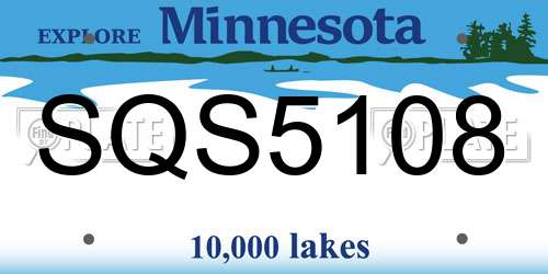 SQS5108 Minnesota License Plate