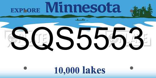 SQS5553 Minnesota License Plate