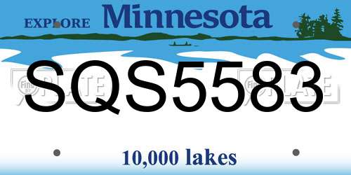 SQS5583 Minnesota License Plate
