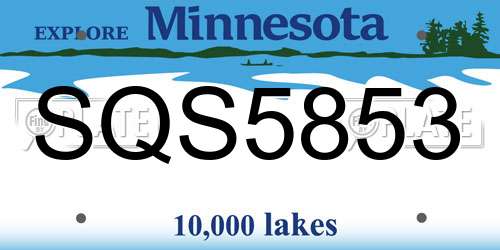 SQS5853 Minnesota License Plate