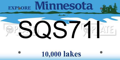 SQS71I Minnesota License Plate