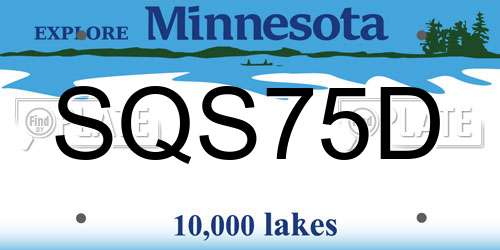 SQS75D Minnesota License Plate