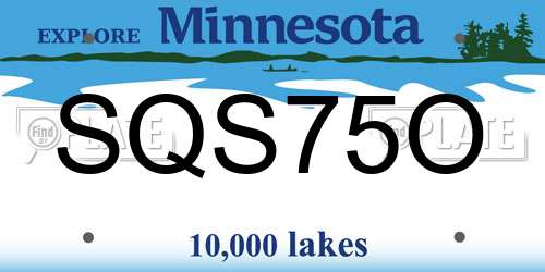SQS75O Minnesota License Plate