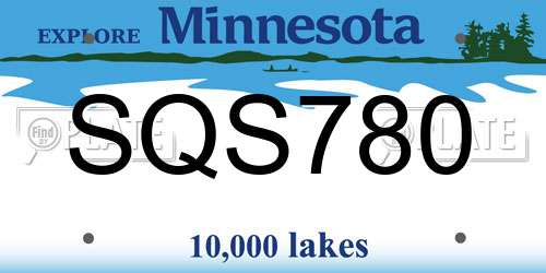 SQS780 Minnesota License Plate