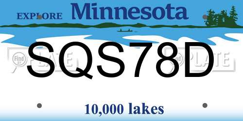 SQS78D Minnesota License Plate