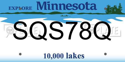 SQS78Q Minnesota License Plate