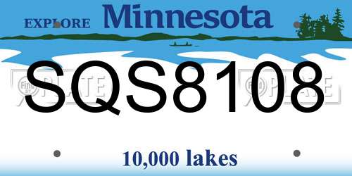SQS8108 Minnesota License Plate
