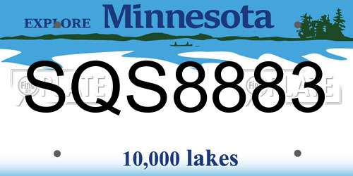 SQS8883 Minnesota License Plate