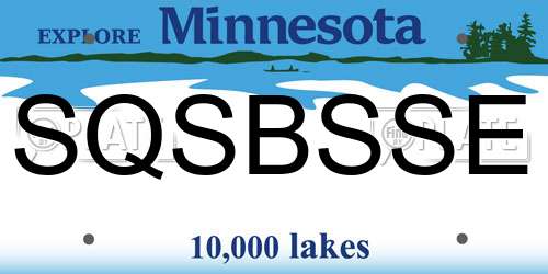 SQSBSSE Minnesota License Plate