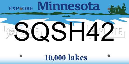SQSH42 Minnesota License Plate