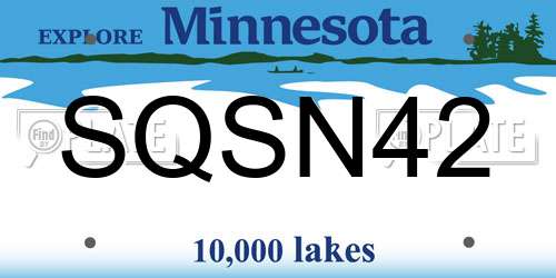 SQSN42 Minnesota License Plate