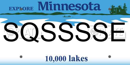 SQSSSSE Minnesota License Plate