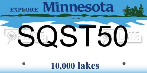 SQST50 Minnesota License Plate