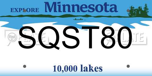 SQST80 Minnesota License Plate