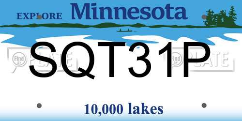 SQT31P Minnesota License Plate