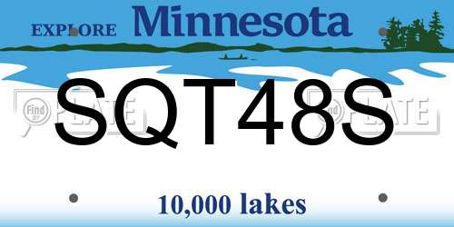 SQT48S Minnesota License Plate