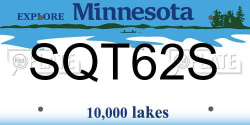 SQT62S Minnesota License Plate