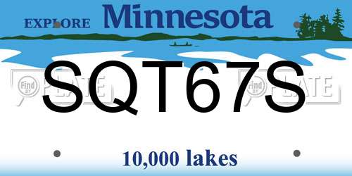 SQT67S Minnesota License Plate