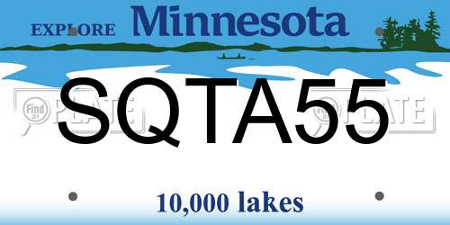 SQTA55 Minnesota License Plate