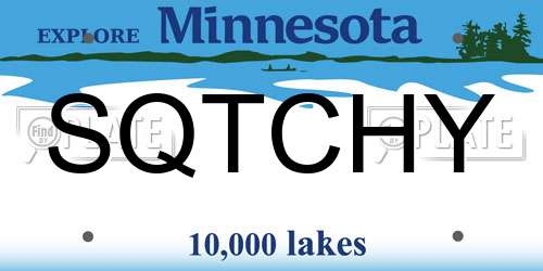 SQTCHY Minnesota License Plate