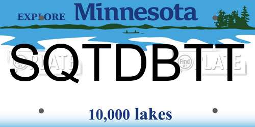 SQTDBTT Minnesota License Plate